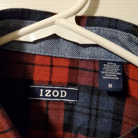 IZOD Advantage Performance Mens Long Sleeve Moisture Wicking Plaid Button-Down S - Picture 4 of 5